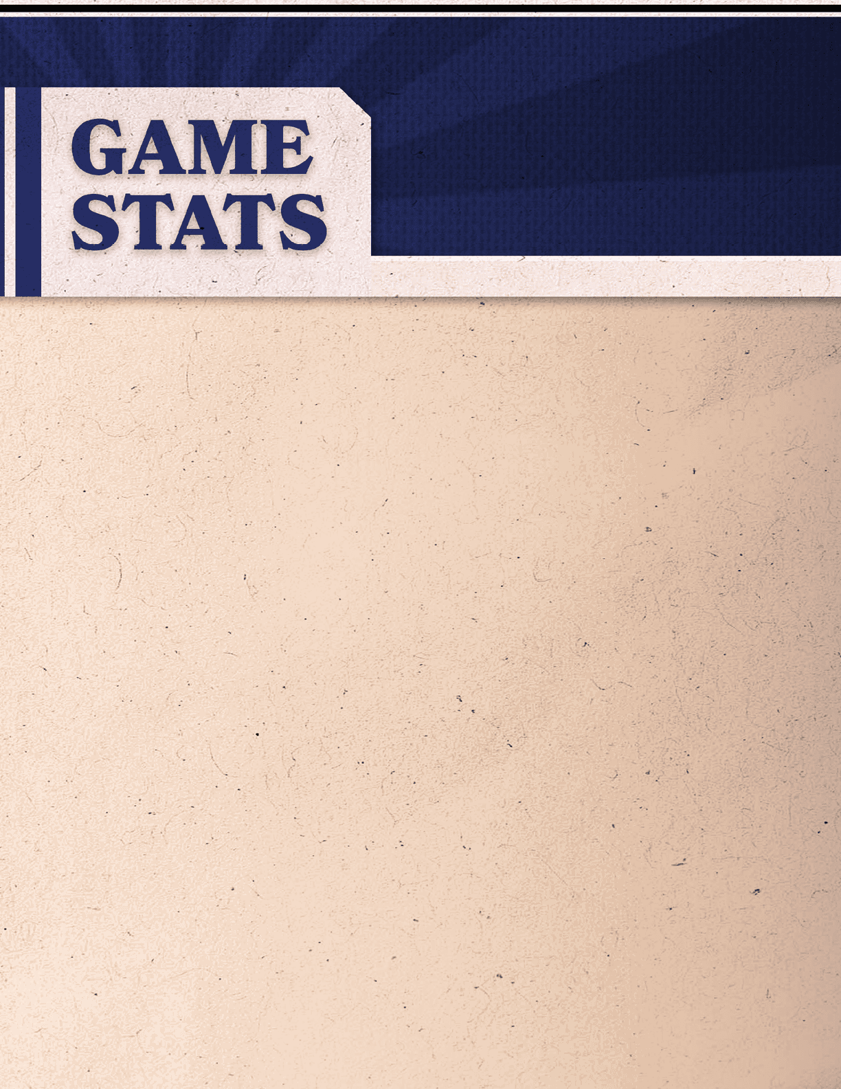 A blank piece of paper with the words “Game Stats" written on it. AI generated content