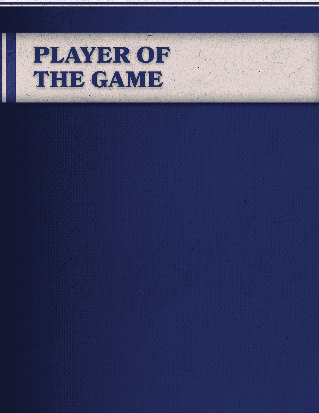 A blue and white book cover with the title “Player of the Game". Description generated by AI