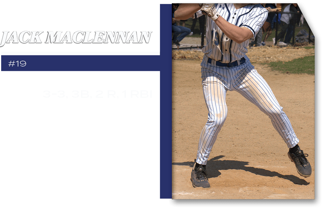 #19,3 3, 3B, 2 R, 1 RBI,Jack MacLenna