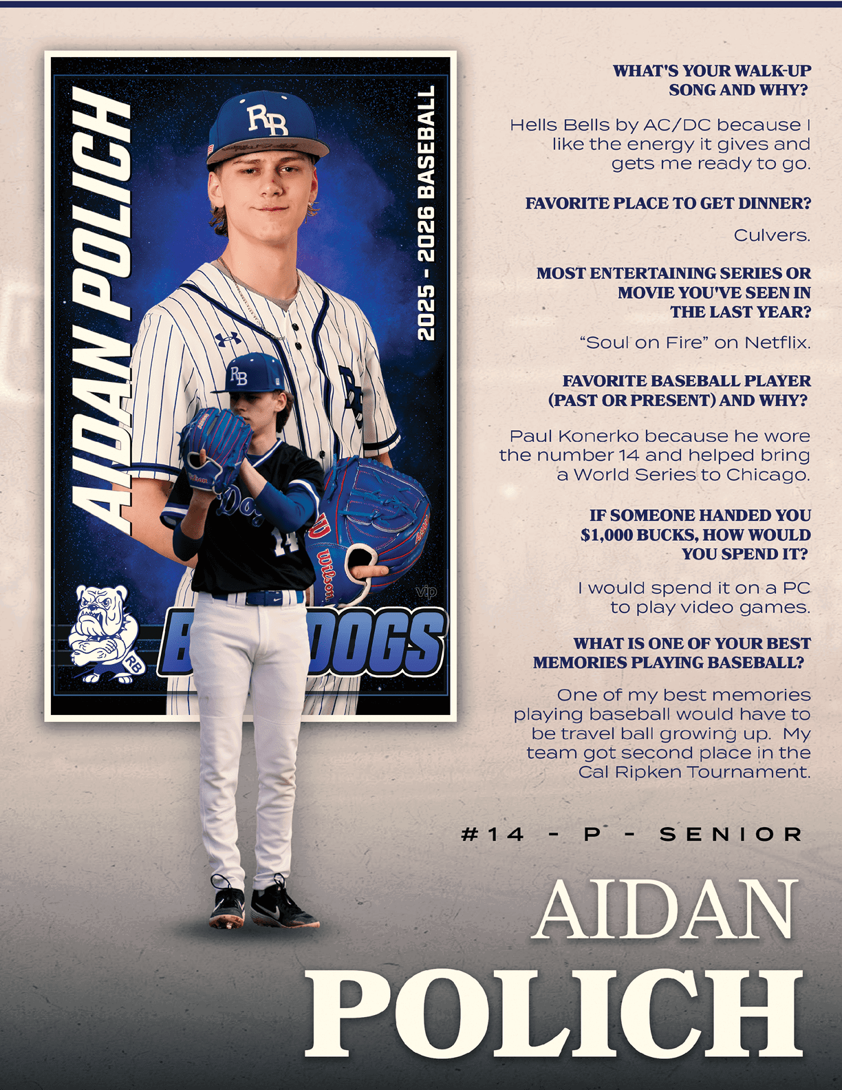 A baseball player named Aidan Polich. Description generated by AI
