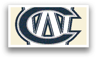 A logo for a college with a blue and white color scheme. Description generated by AI