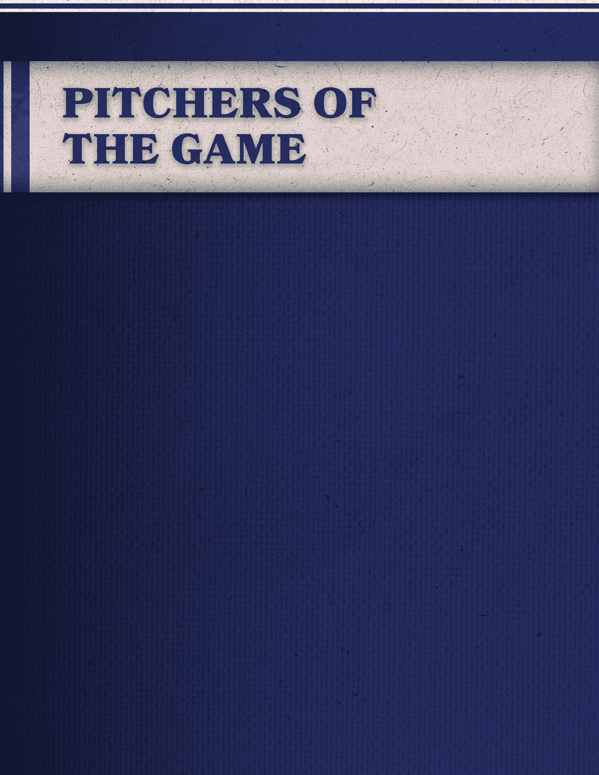 A blue and white book cover with the title “Pitchers of the Game". Description generated by AI