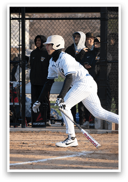 A baseball player is swinging a bat. Description generated by AI
