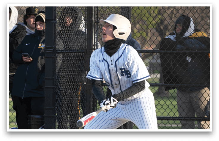 A baseball player is swinging a bat. Description generated by AI