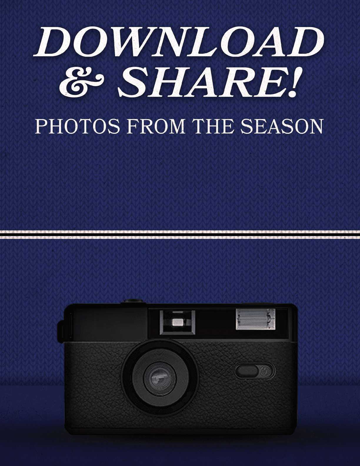 A black camera is shown on a blue background. AI generated content