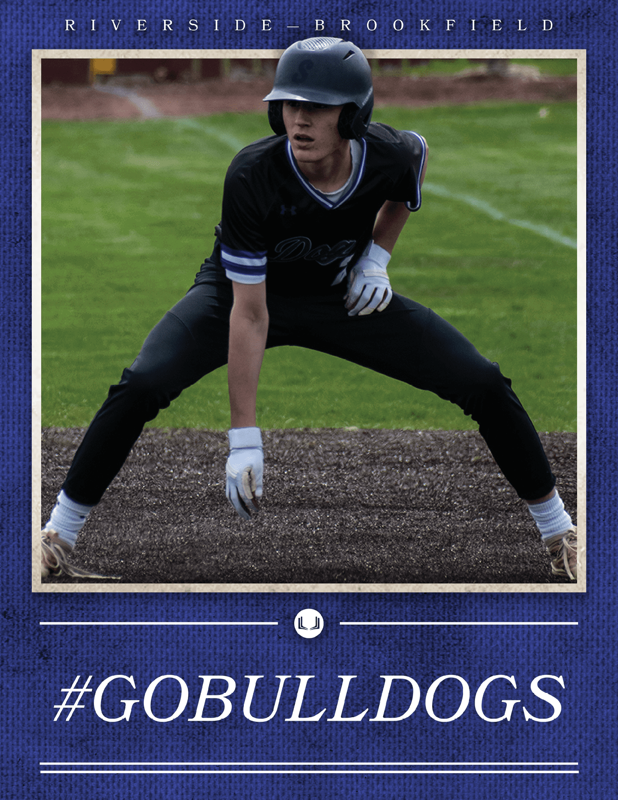 A baseball player in a black and white uniform. Description generated by AI