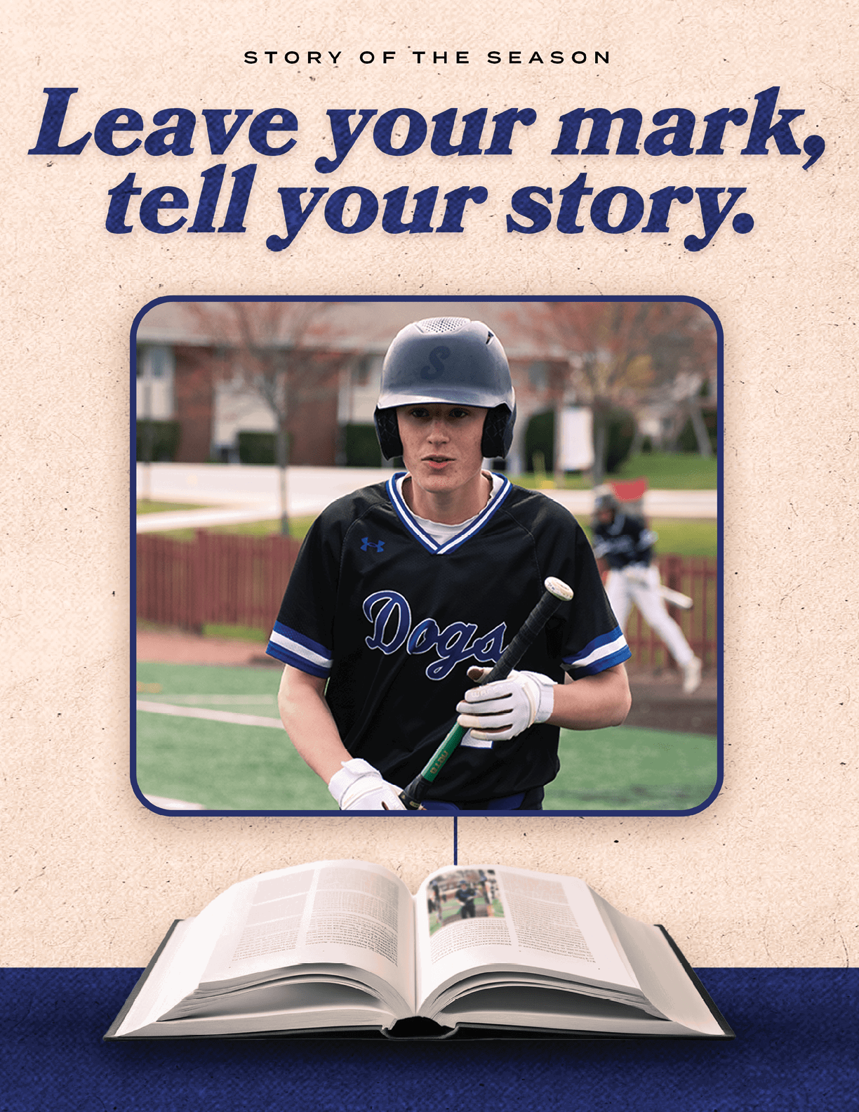 A baseball player holding a bat. Description generated by AI