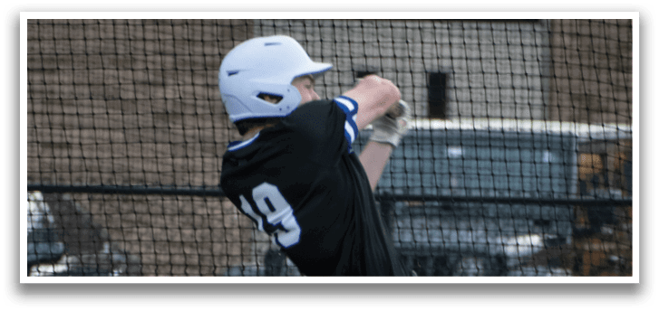 A baseball player is swinging a bat. Description generated by AI