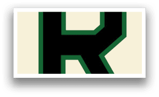 A black and green letter R. Description generated by AI