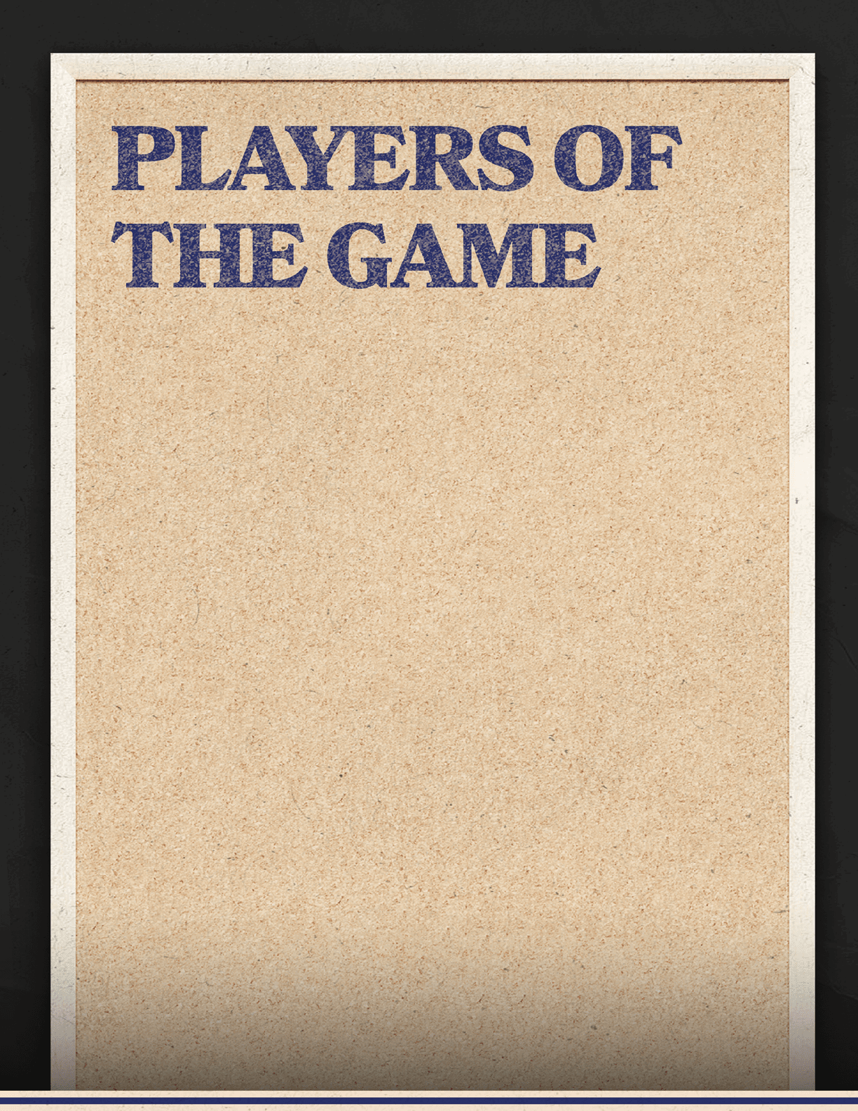 A blank sheet of paper with the words “Players of the Game" written at the top. AI generated content