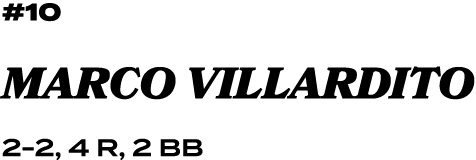 #10 Marco Villardito 2 2, 4 R, 2 BB