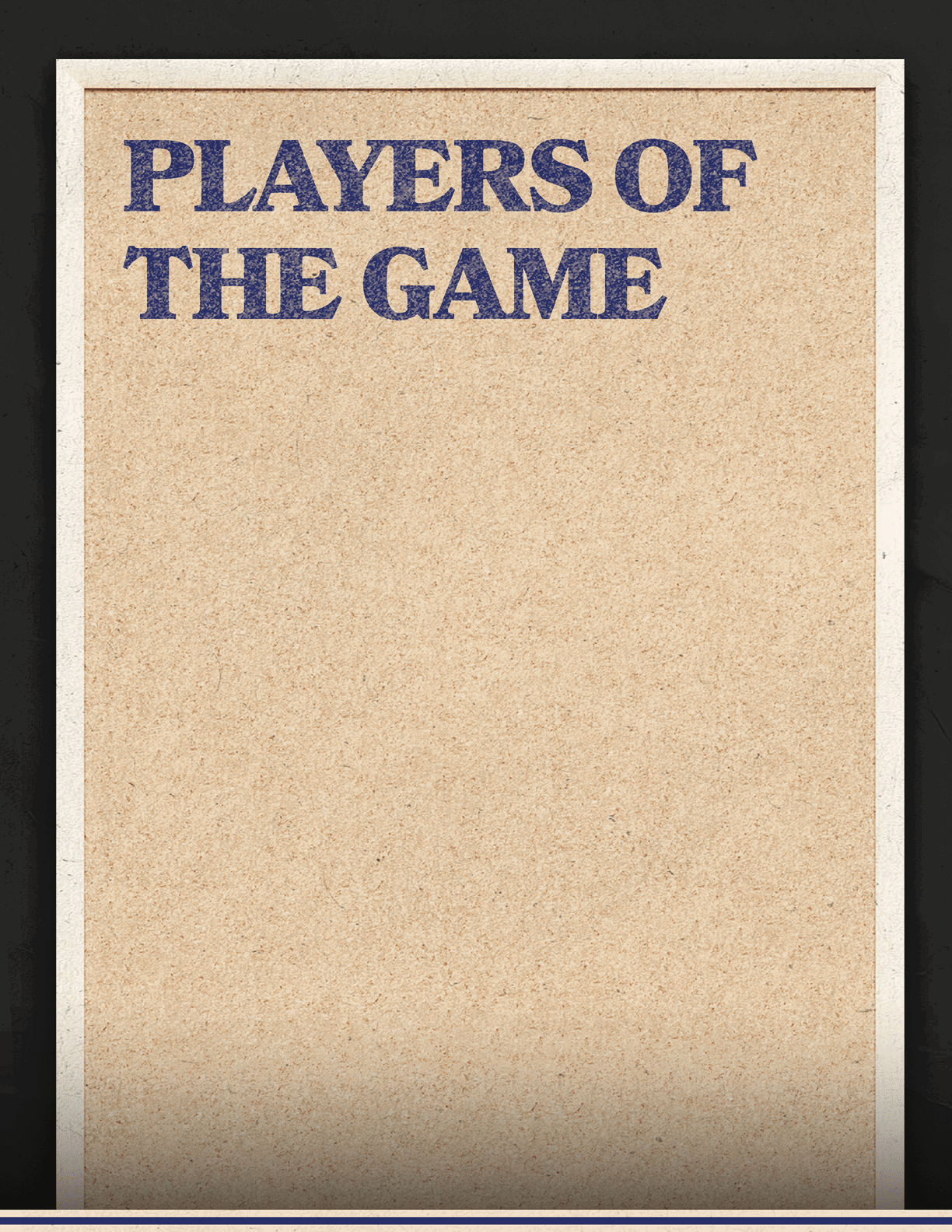 A blank sheet of paper with the words “Players of the Game" written at the top. AI generated content