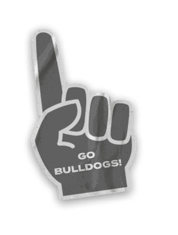 A collection of stickers featuring a bulldog mascot and the words “Go Bulldogs" on them. AI generated content