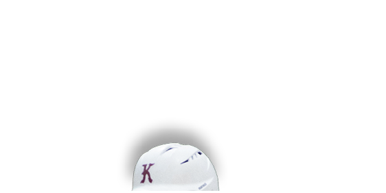 A white hat with a K on it. Description generated by AI