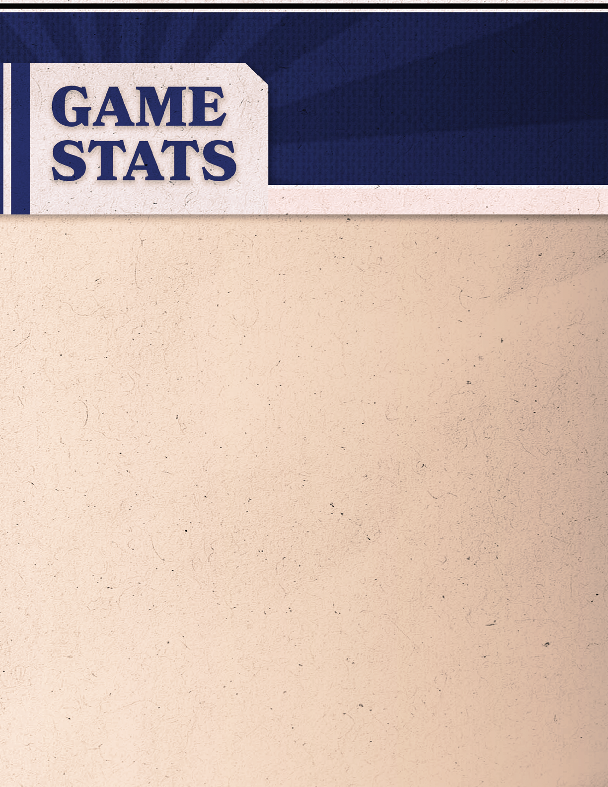 A blank piece of paper with the words “Game Stats" written on it. AI generated content