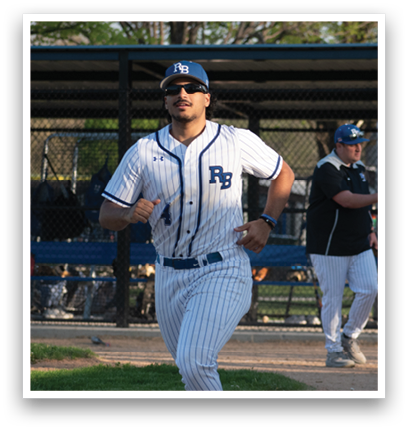 A baseball player running on the field. Description generated by AI