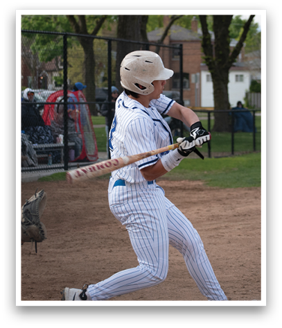 A baseball player is swinging a bat. Description generated by AI