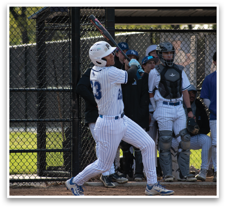 A baseball player is swinging a bat. Description generated by AI