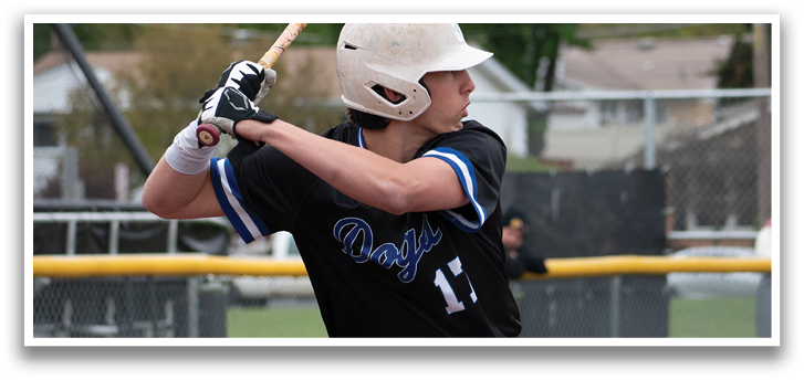 A baseball player is swinging a bat at a ball. Description generated by AI