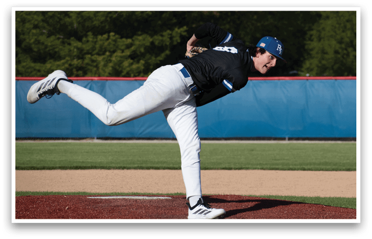 A baseball player is pitching a ball. Description generated by AI