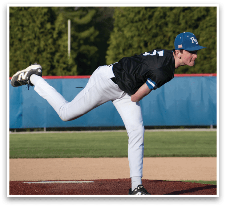 A baseball player is pitching a ball. Description generated by AI