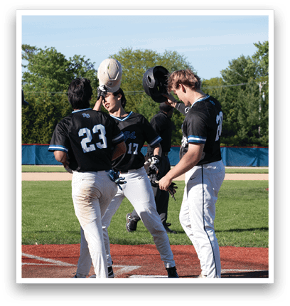 A group of baseball players on a field. Description generated by AI