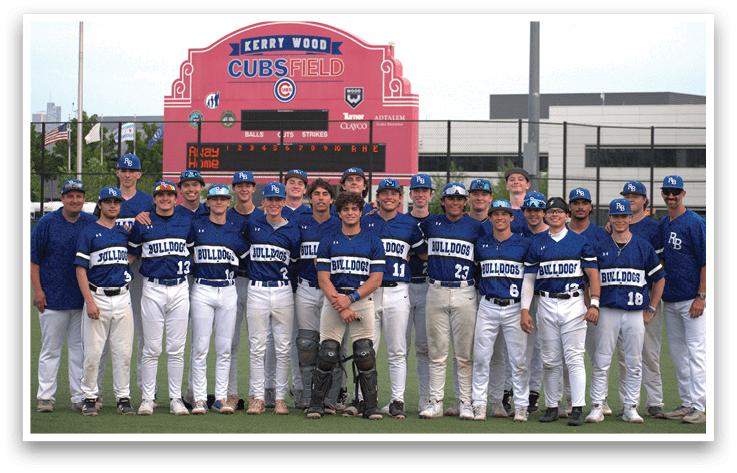 Baseball team posing for a picture. Description generated by AI