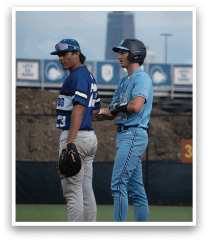 A baseball player running on the field. Description generated by AI