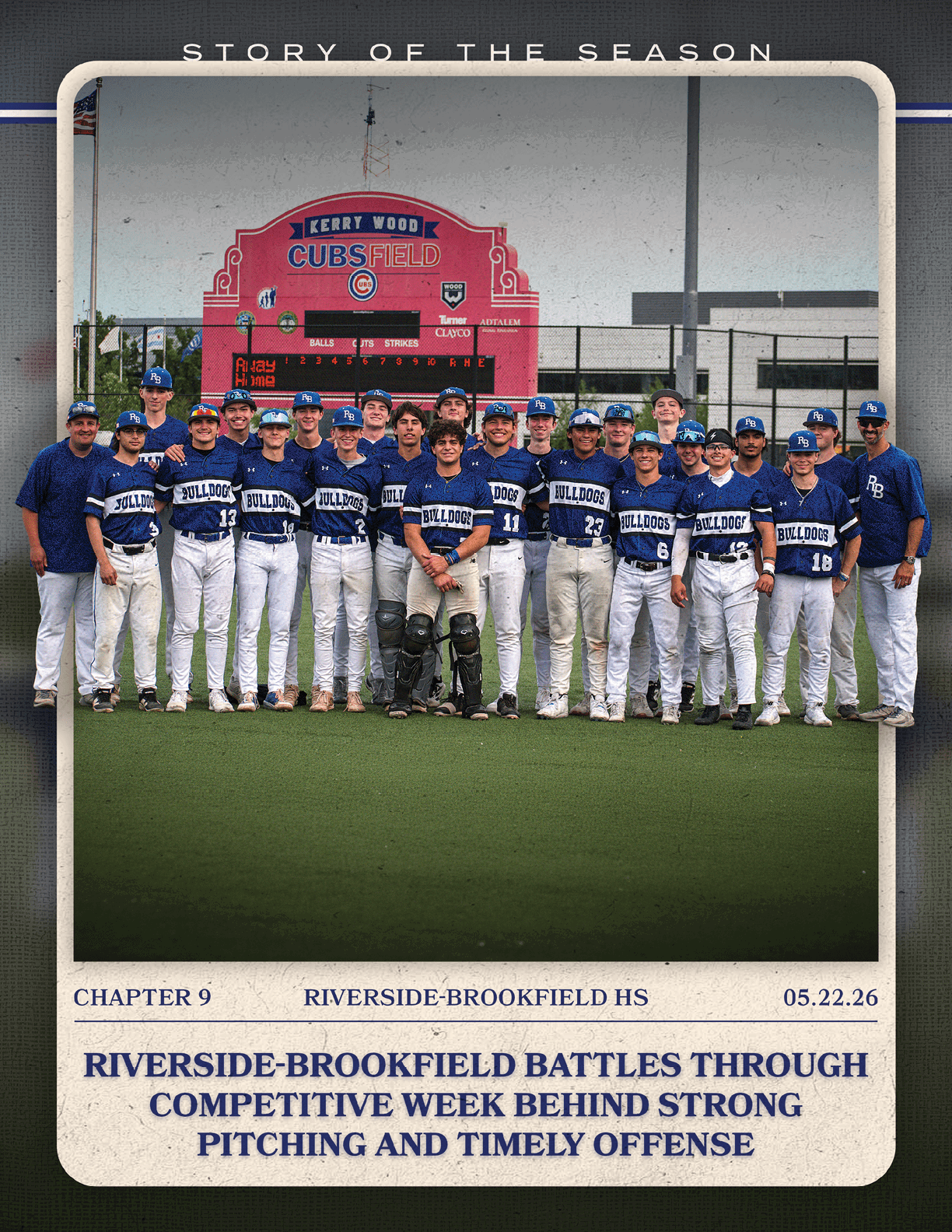 A baseball team posing for a photo. Description generated by AI