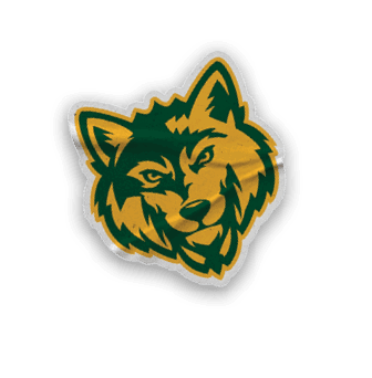 A collection of sports and university logos, including a baseball glove, a wolf, a baseball bat, and a California state map. AI generated content