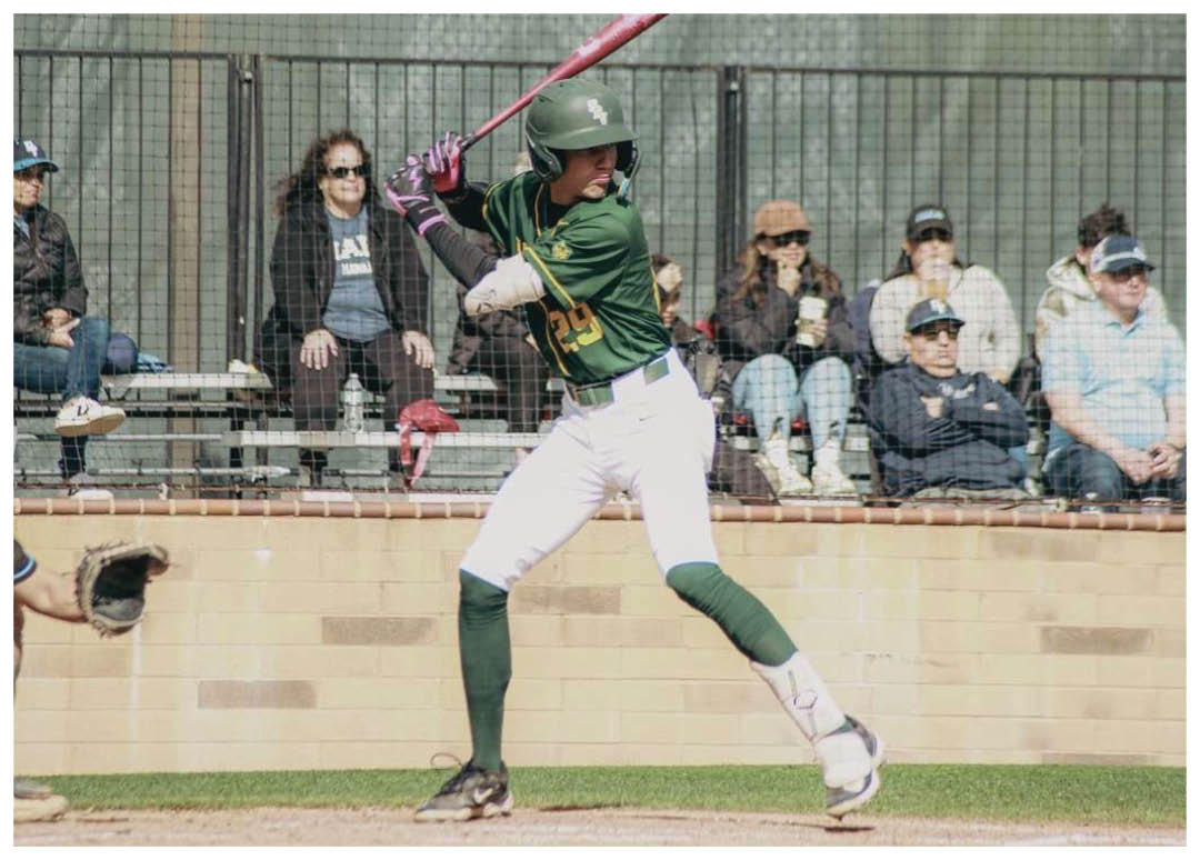 A baseball player is swinging a bat, with a crowd of people watching from the stands. AI generated content