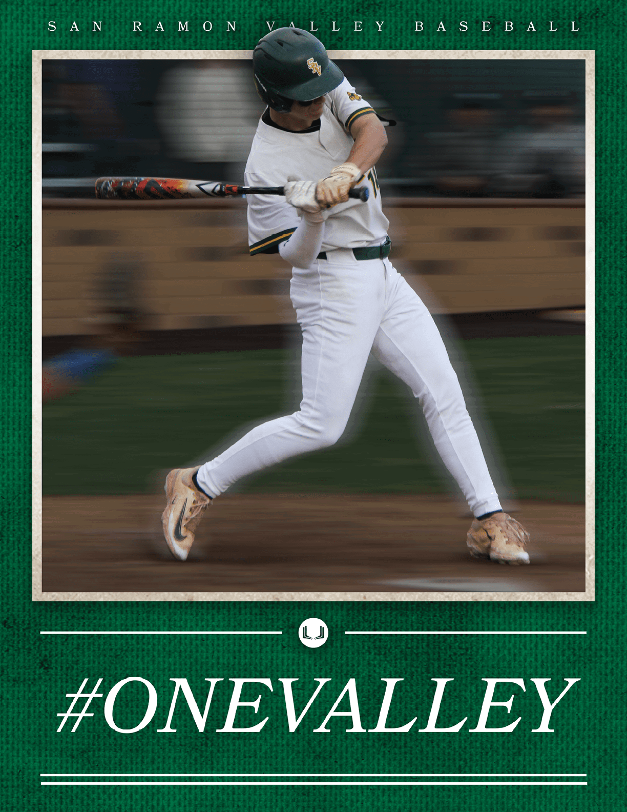 A baseball player in a white uniform is swinging a bat. AI generated content