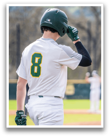 A baseball player wearing a green and yellow jersey with the number 8 on it is standing on the field. AI generated content