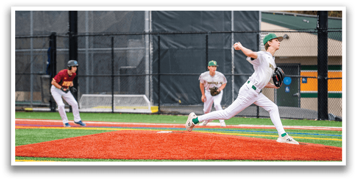 A baseball player in a white uniform is pitching a ball. AI generated content