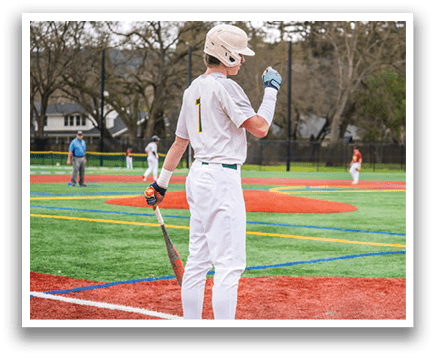 A baseball player is holding a bat and wearing a helmet. AI generated content