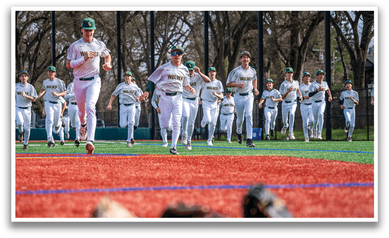 A group of baseball players running on a field. AI generated content