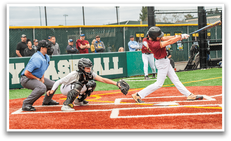 A baseball player in a red shirt is swinging a bat at a ball. AI generated content