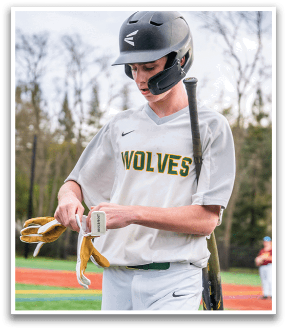 A baseball player wearing a helmet and holding a bat. AI generated content