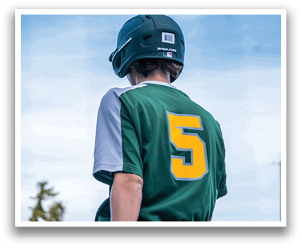 A baseball player wearing a green and yellow jersey with the number 5 on the back. AI generated content