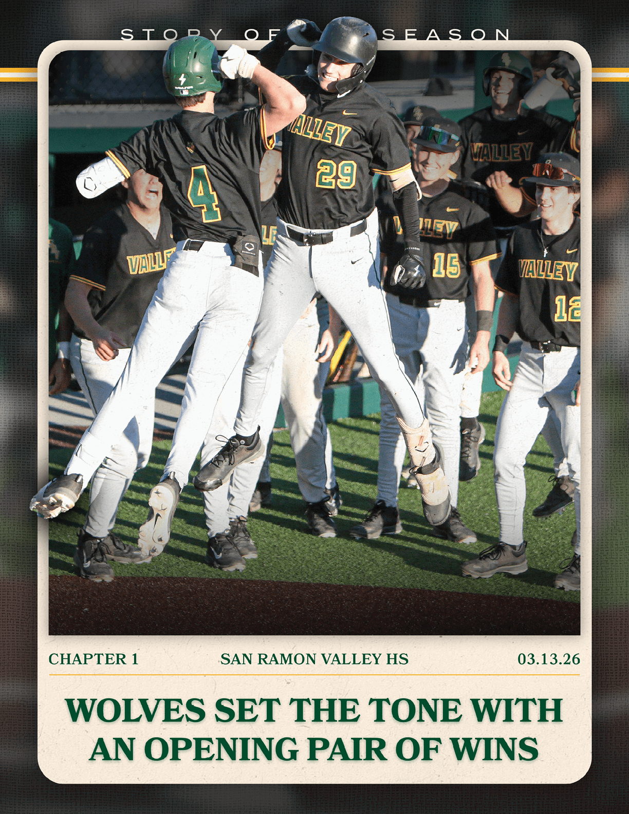 A group of baseball players celebrating a win. AI generated content