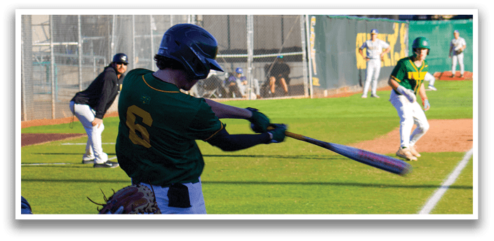 A baseball player is swinging a bat, attempting to hit a ball. AI generated content