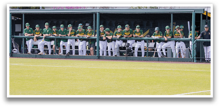 Baseball players are sitting on a bench, watching the game. AI generated content