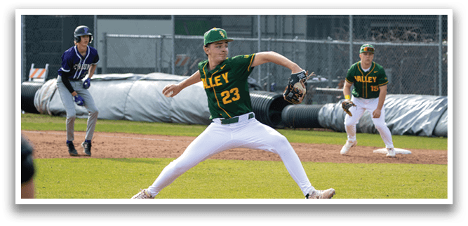 A baseball player in a green and yellow uniform is pitching a ball. AI generated content
