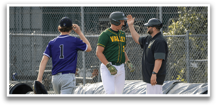 Two baseball players are talking to an umpire on the field. AI generated content