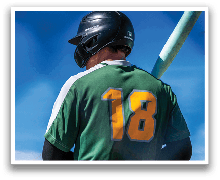 A baseball player wearing a green and yellow shirt with the number 18 on the back. AI generated content