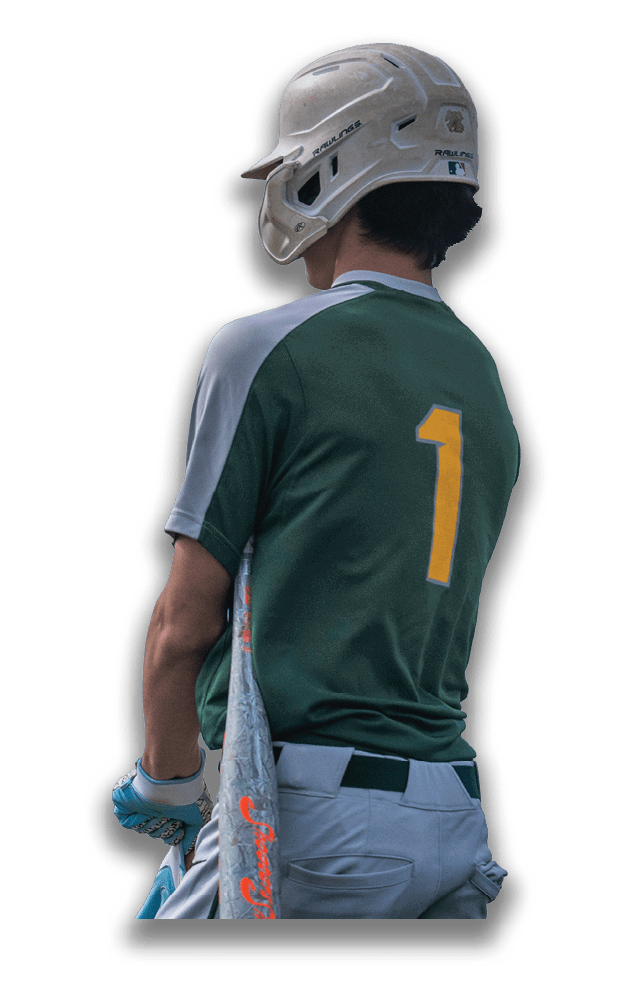 A man wearing a baseball helmet and holding a bat. AI generated content