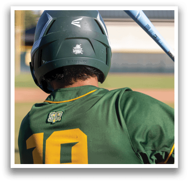 A baseball player wearing a green and yellow jersey with the number 19. Description generated by AI