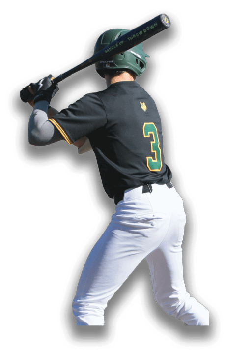 A baseball player in a black shirt and white pants is swinging a bat at a ball. AI generated content