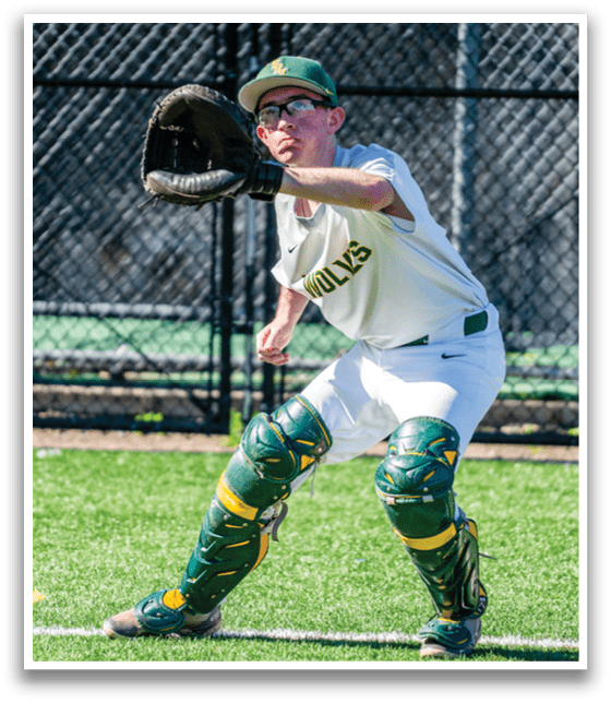 A baseball player in a white uniform is holding a catcher's mitt, preparing to catch a ball. AI generated content