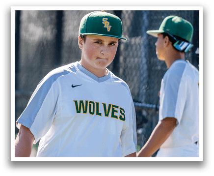 Two baseball players, one wearing a green and white hat, the other wearing a white shirt. AI generated content